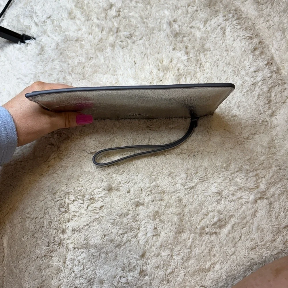 Kate Spade Metallic Medium Zip Wristlet Lunar Light